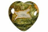 1.7" Polished Rainforest Jasper Hearts - Australia - Photo 3